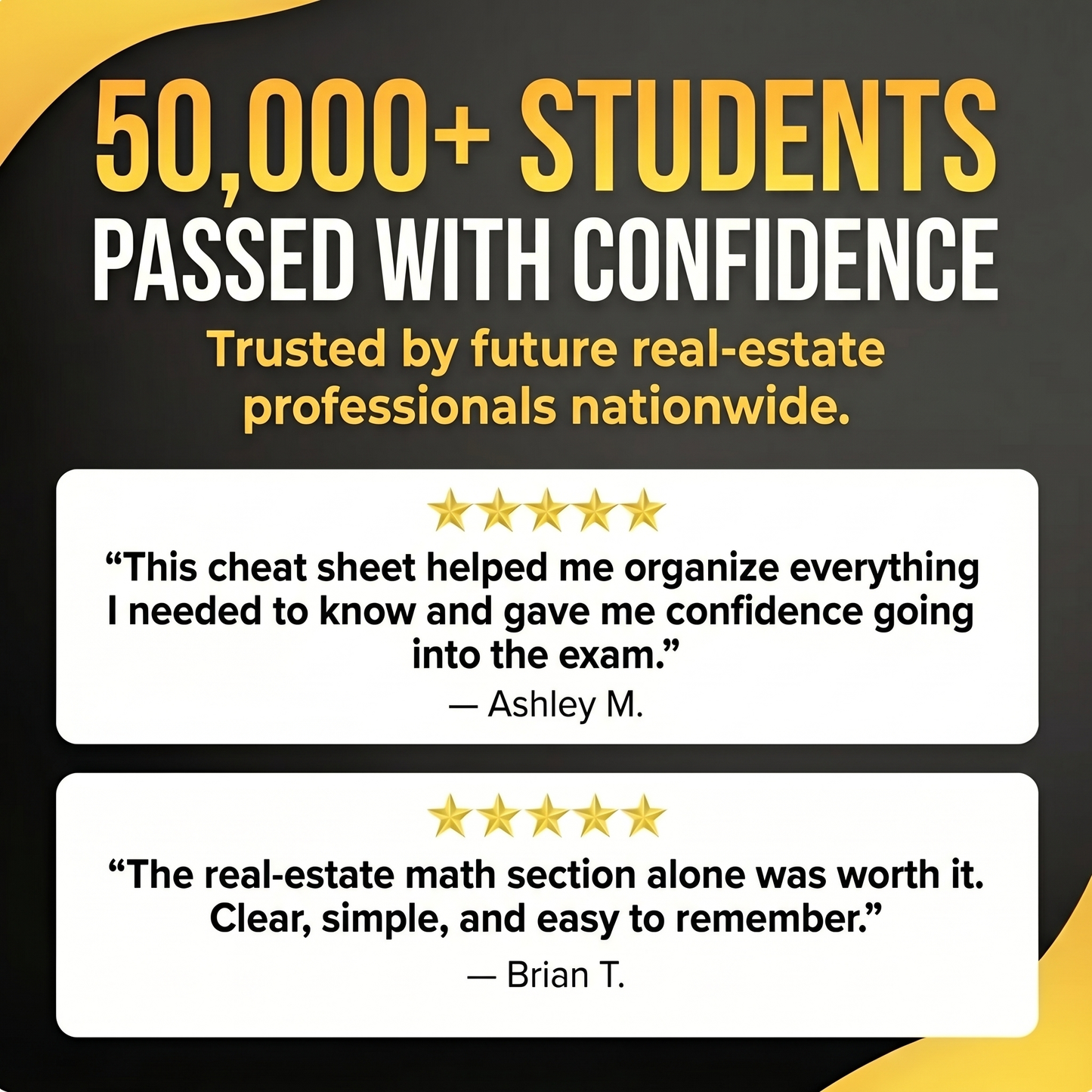 Real Estate Exam Cheat Sheet