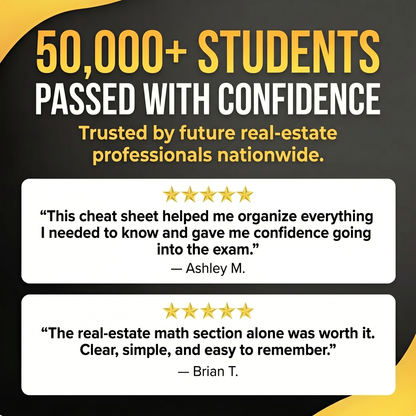 Real Estate Exam Cheat Sheet