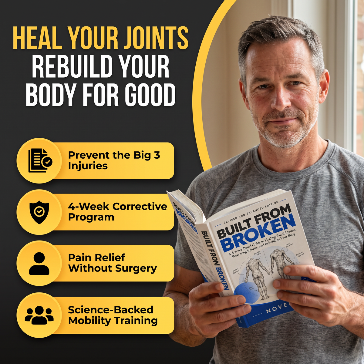 Built From Broken: A Science-Based Guide to Healing Painful Joints, Preventing Injuries, and Rebuilding Your Body